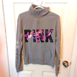 PINK floral and sequin sweater